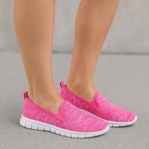 Barbie Pink Heathered Slip On Sneakers- Unbranded  - Size  9 NEW